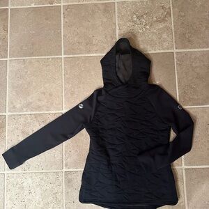 Black Quilted Hoodie